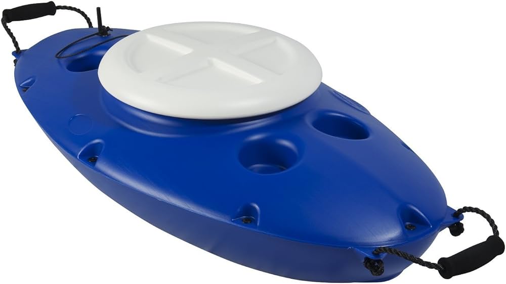 A blue Creek Cooler Floating Cooler 