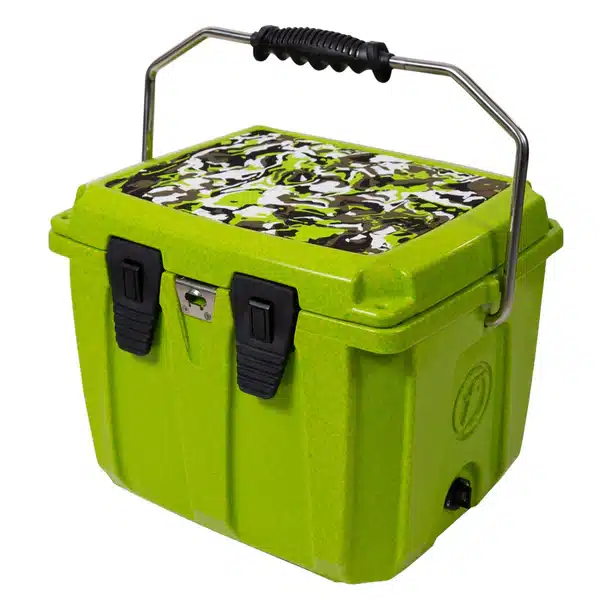 A green Feel Free Cooler for Kayaking 