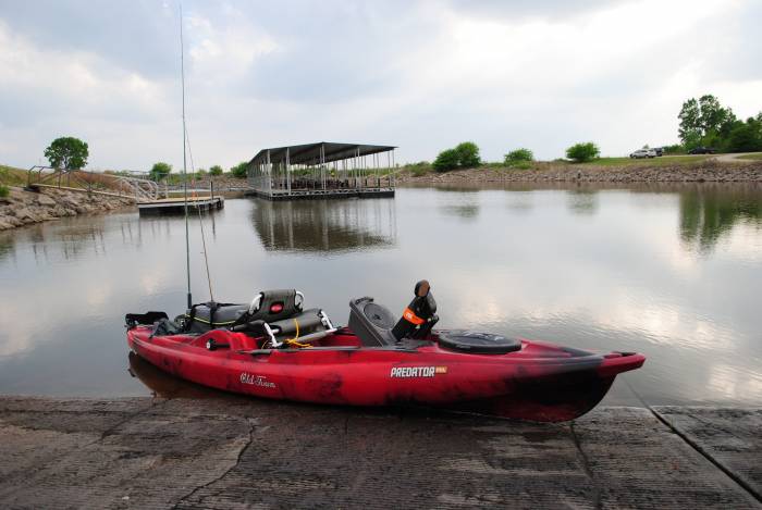 Old Town Predator PDL  kyakak at the side of river