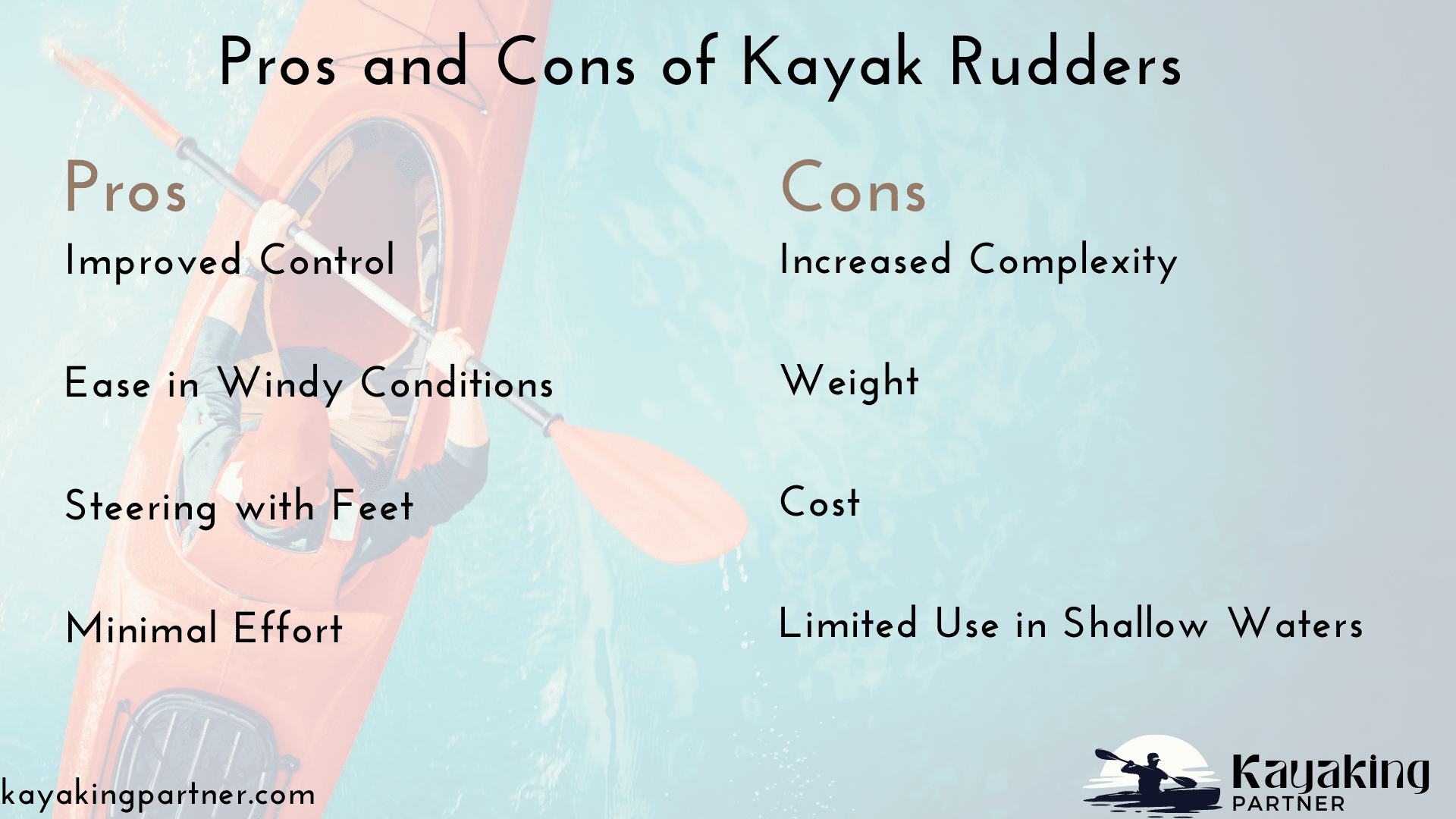 pros and cons of kayak ruddars