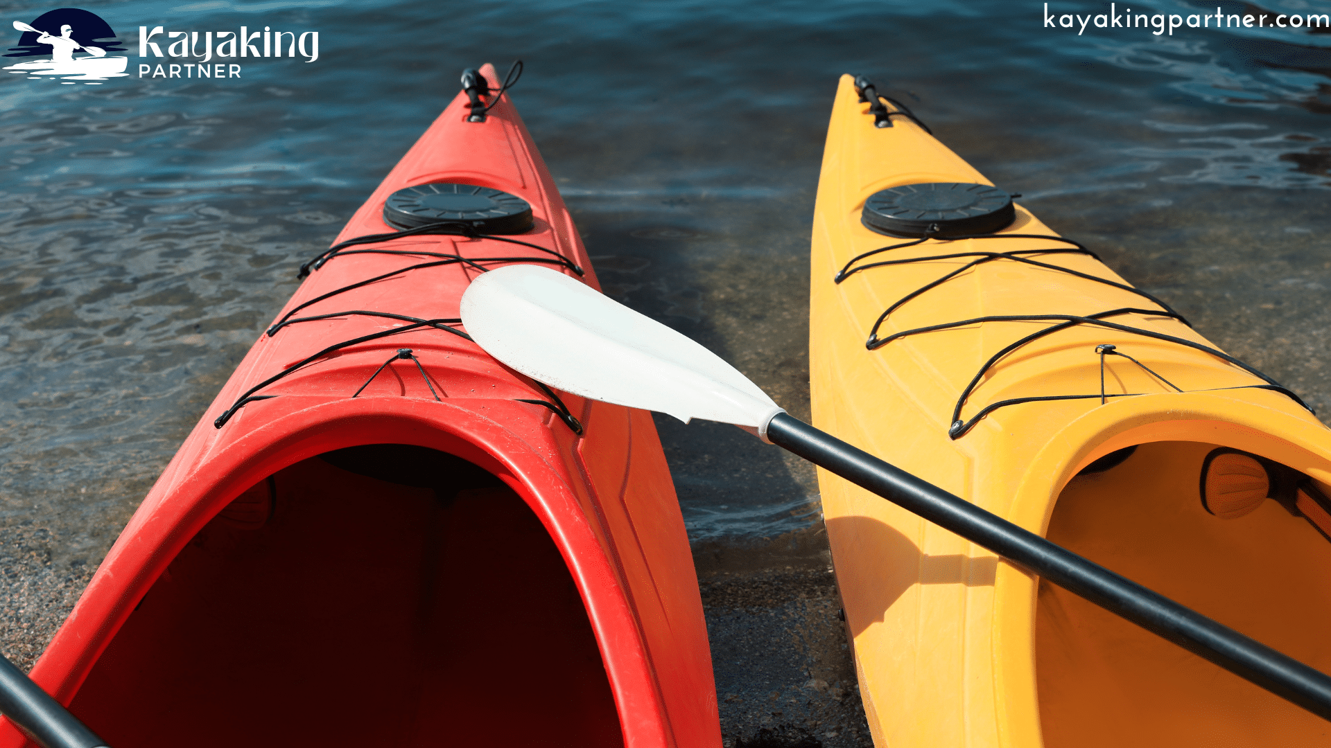 yellow and red color kayak boats